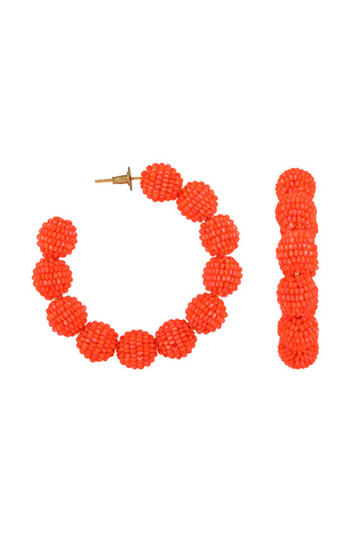 Neon Orange Maxi Hoop Earrings