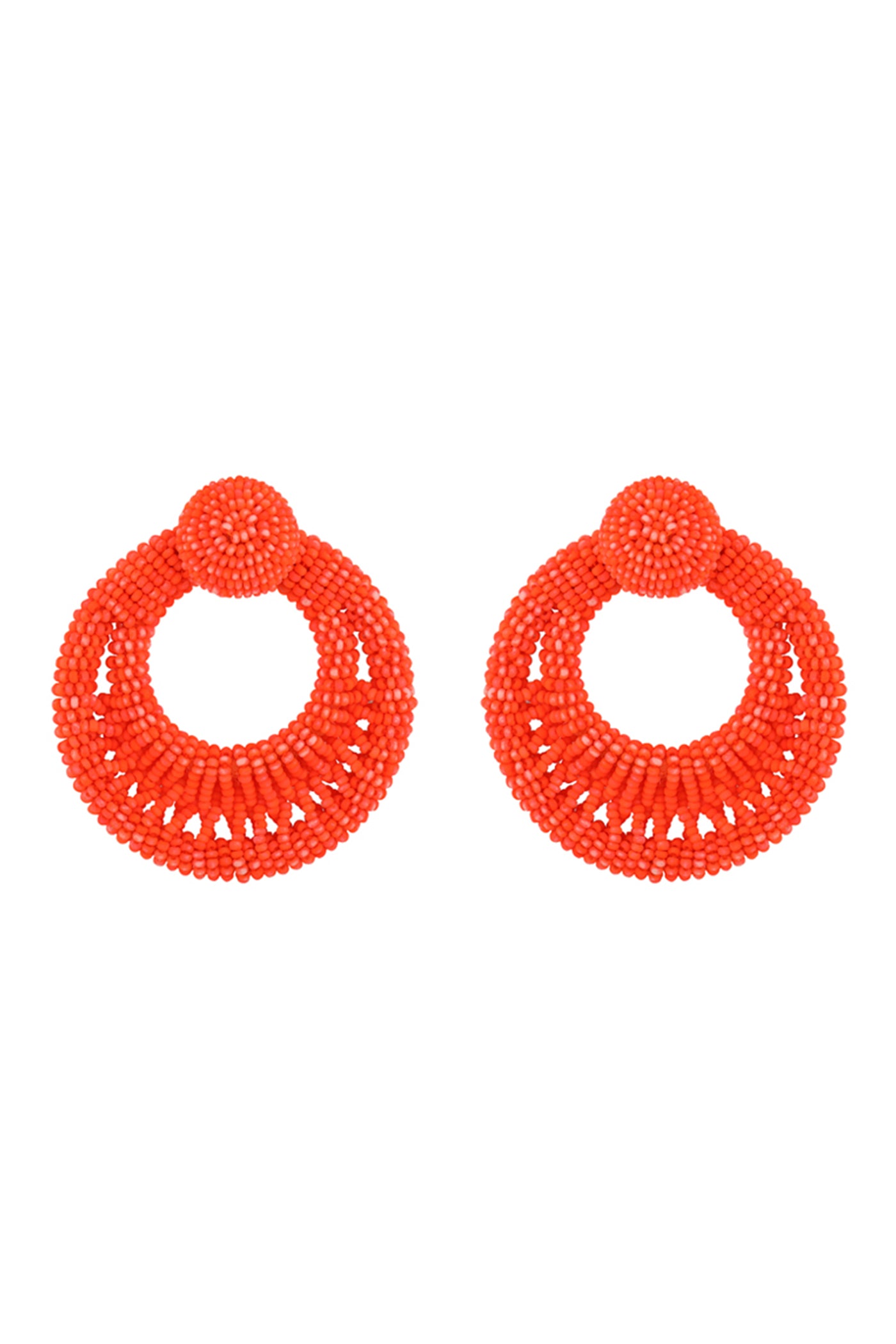 Neon Orange Twisted Hoop Earrings