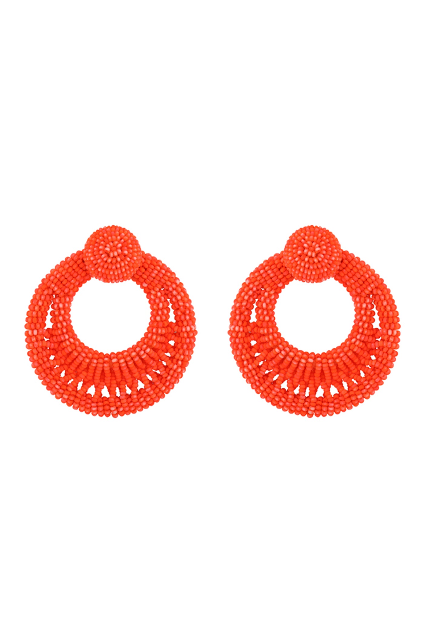 Neon Orange Twisted Hoop Earrings