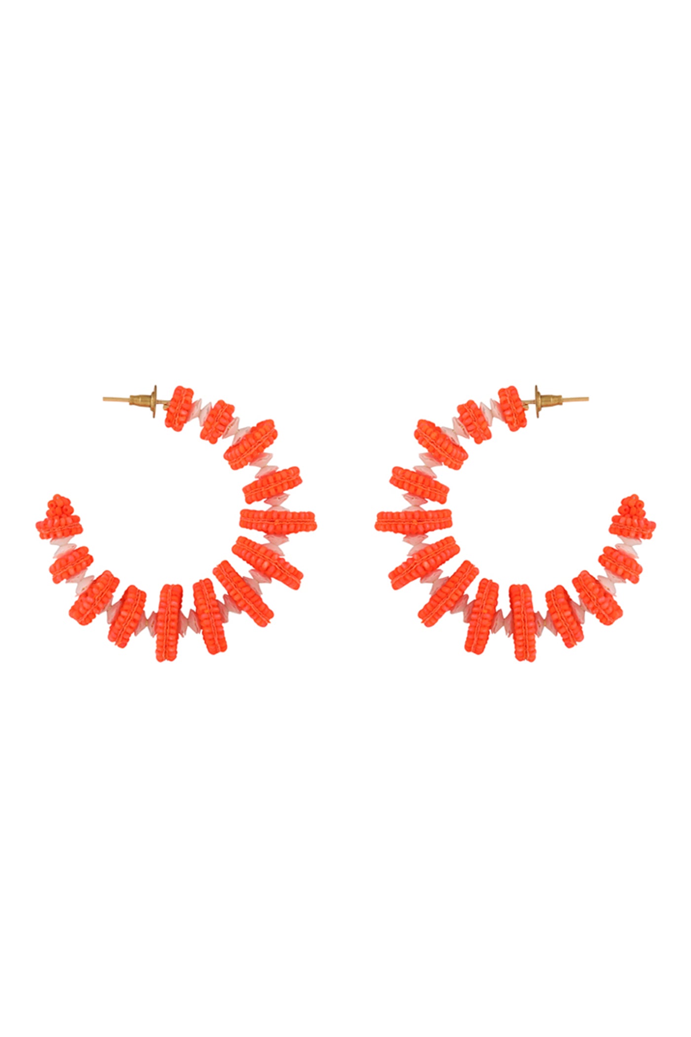 Neon Orange "Deconstruct" Hoop Earrings