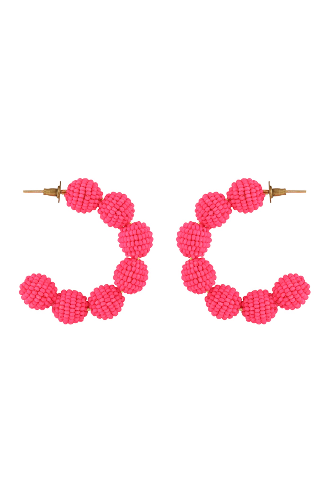 Neon Pink Mini Hoop Earrings