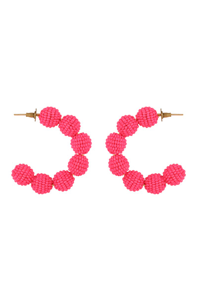 Neon Pink Mini Hoop Earrings
