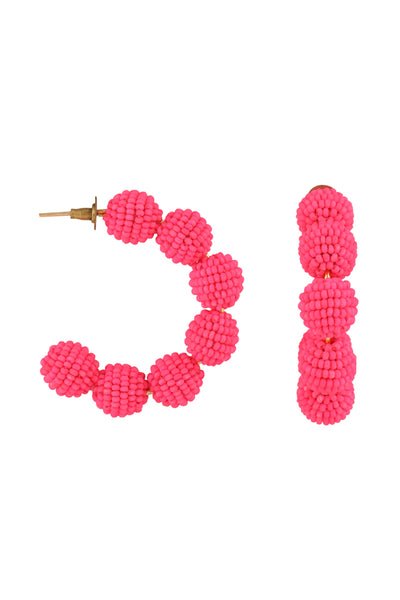 Neon Pink Mini Hoop Earrings