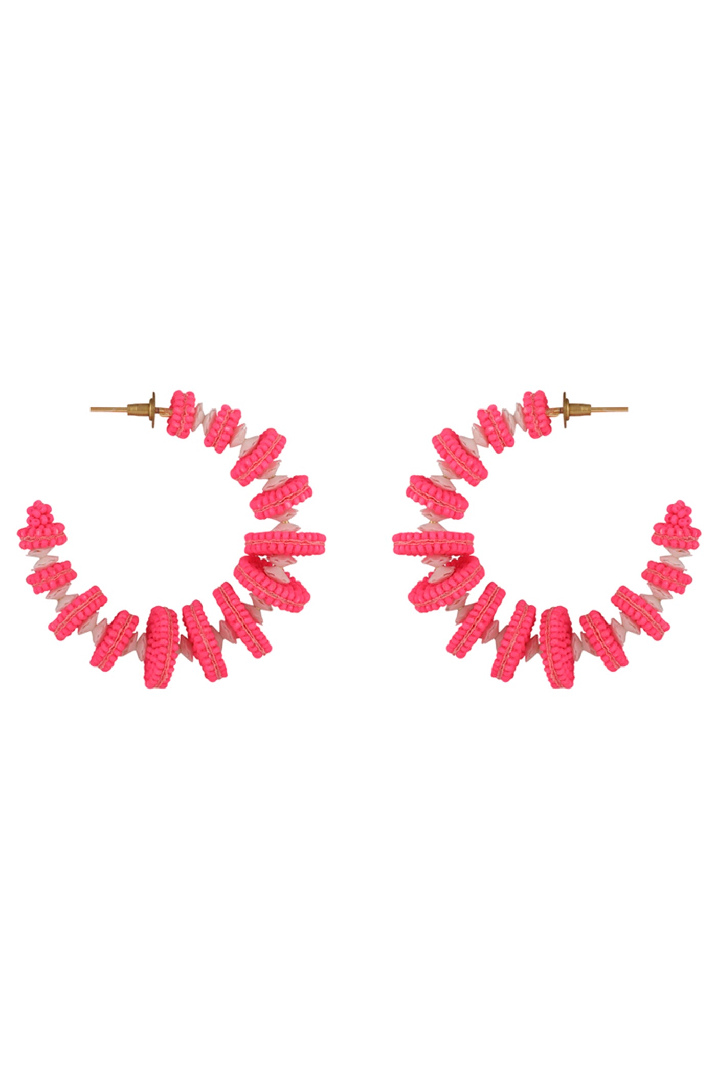 Neon Pink "Deconstruct" Hoop Earrings