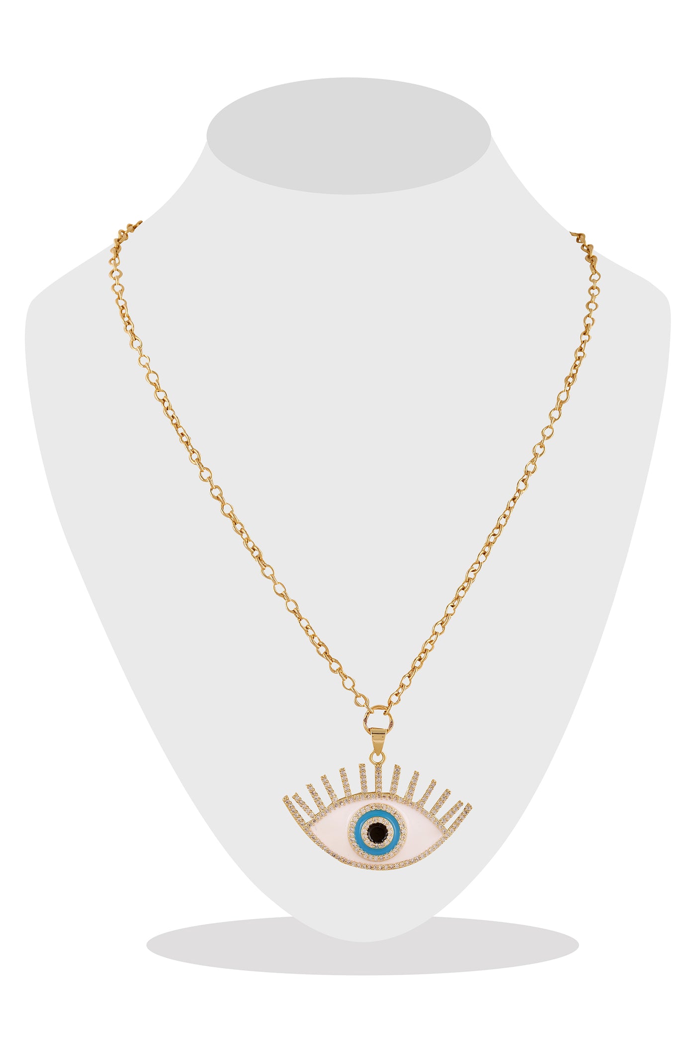 raya jewels Positive Eye Pendant Necklace gold fashion jewellery online shopping melange singapore indian designer wear