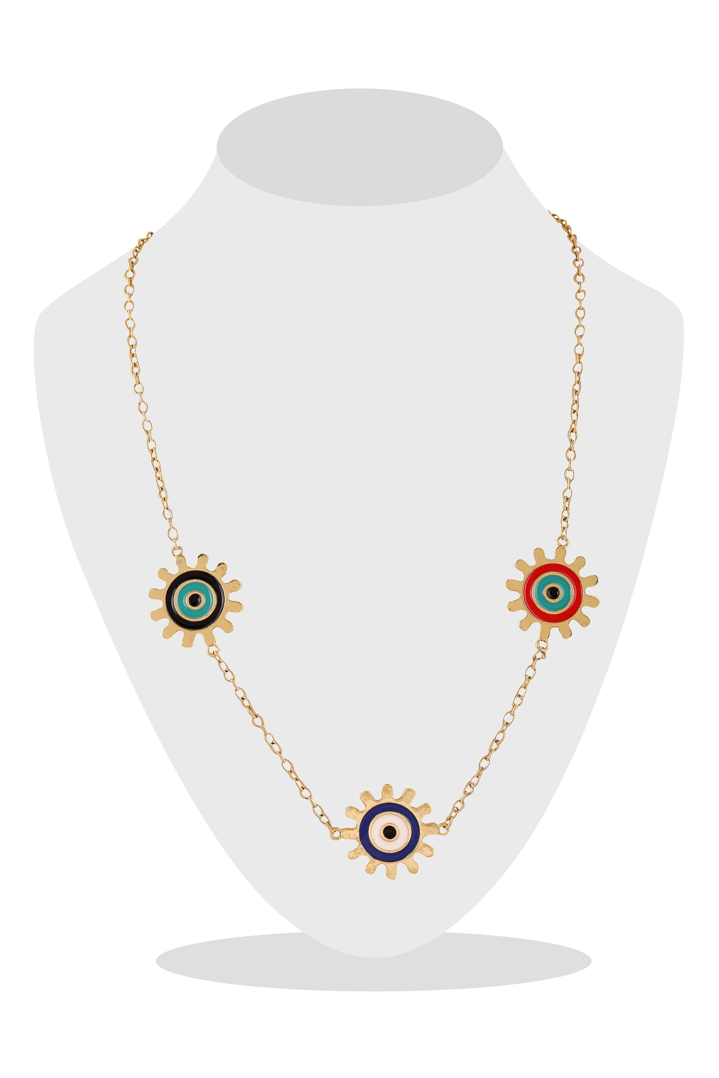 raya jewels Three Eye Choker Necklace fashion jewellery online shopping melange singapore indian designer wear