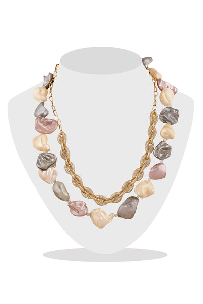 Raya jewels Tri-Colour Baroque Pearls Choker fashion jewellery online shopping melange singapore indian designer wear
