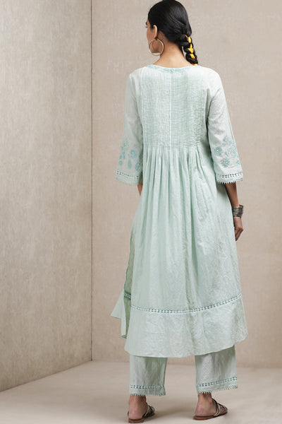 ritu kumar Mint Green Self Work Suit Set online shopping melange singapore indian designer wear
