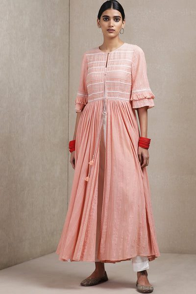 ritu kumar Embroidered Kurta With Palazzos peach online shopping melange singapore indian designer wear