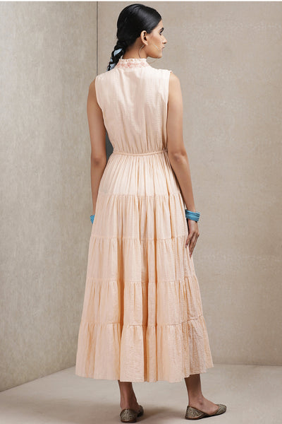 ritu kumar Peach Self Work Dress online shopping melange singapore indian designer wear