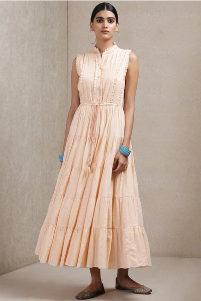 ritu kumar Peach Self Work Dress online shopping melange singapore indian designer wear