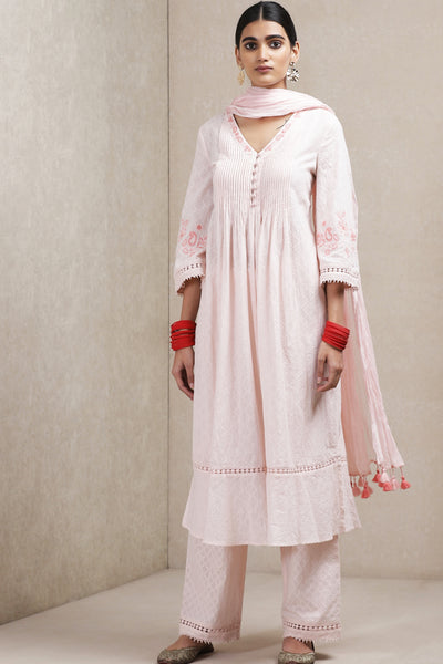 ritu kumar Pink Self Work Suit Set online shopping melange singapore indian designer wear