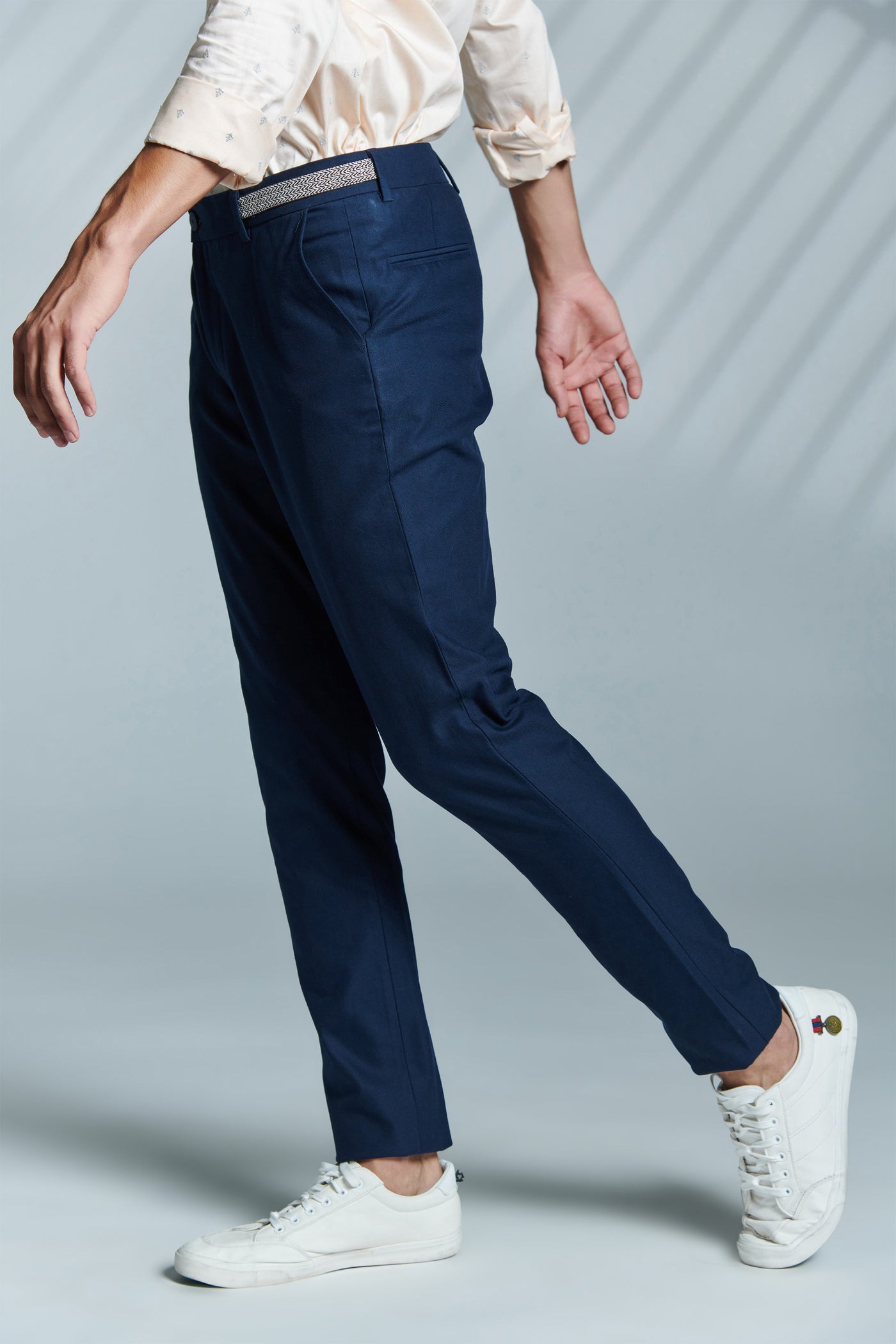 shantanu & nikhil menswear Classic Navy Trouser With Tape Detailing indian designer wear online shopping melange singapore