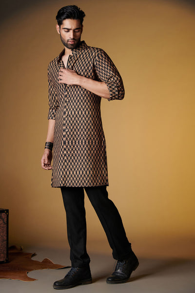 Shantanu and Nikhil Printed Shirt Kurta indian designer wear online shopping melange singapore