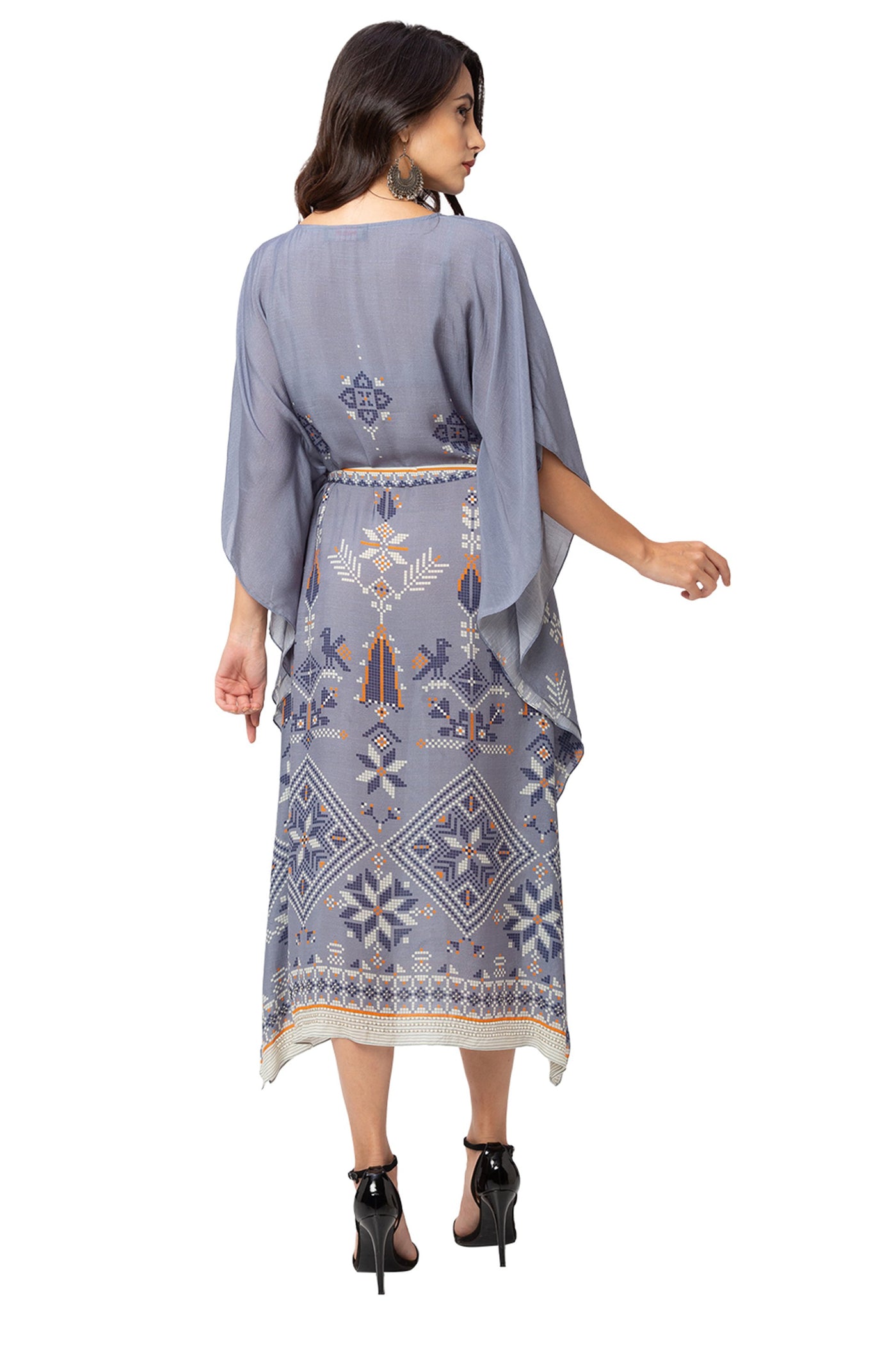 Powder Blue Printed Kaftan