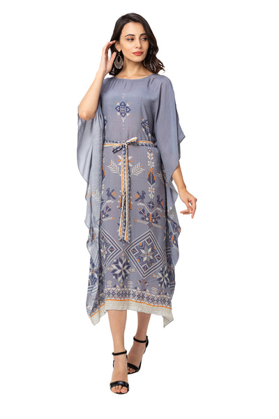 Powder Blue Printed Kaftan