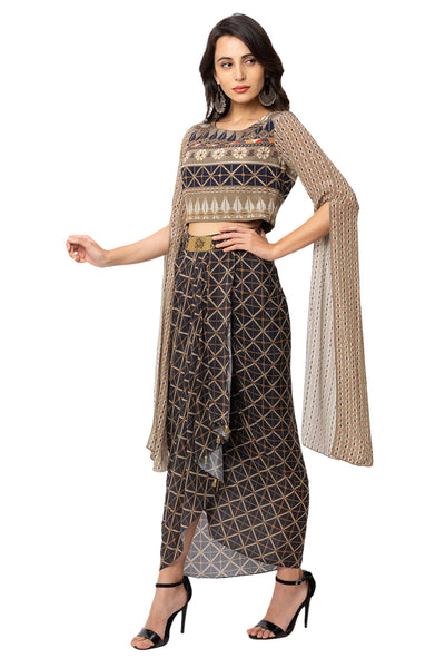 Printed Dhoti Skirt Set