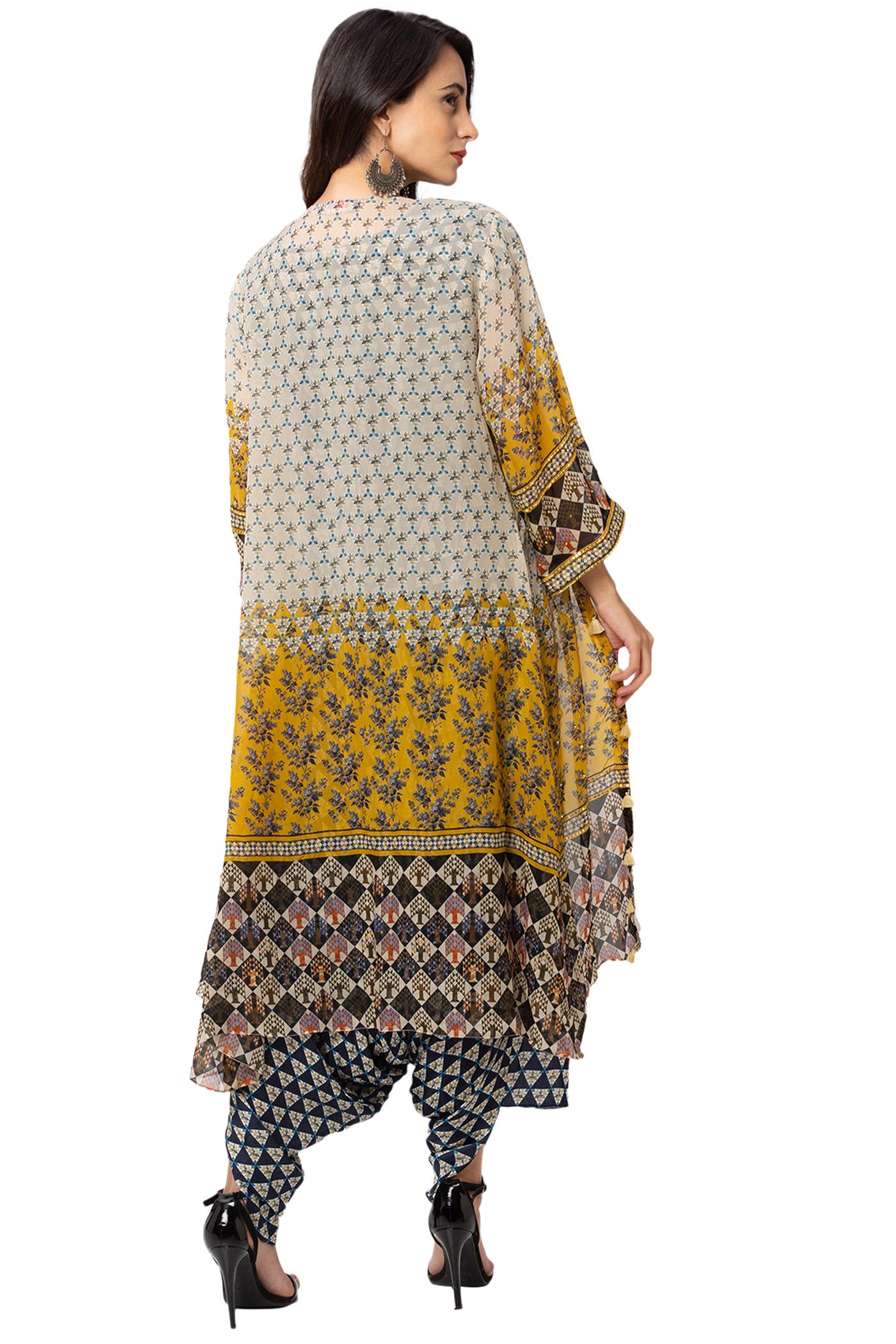 Dhoti Jumpsuit With Printed Jacket