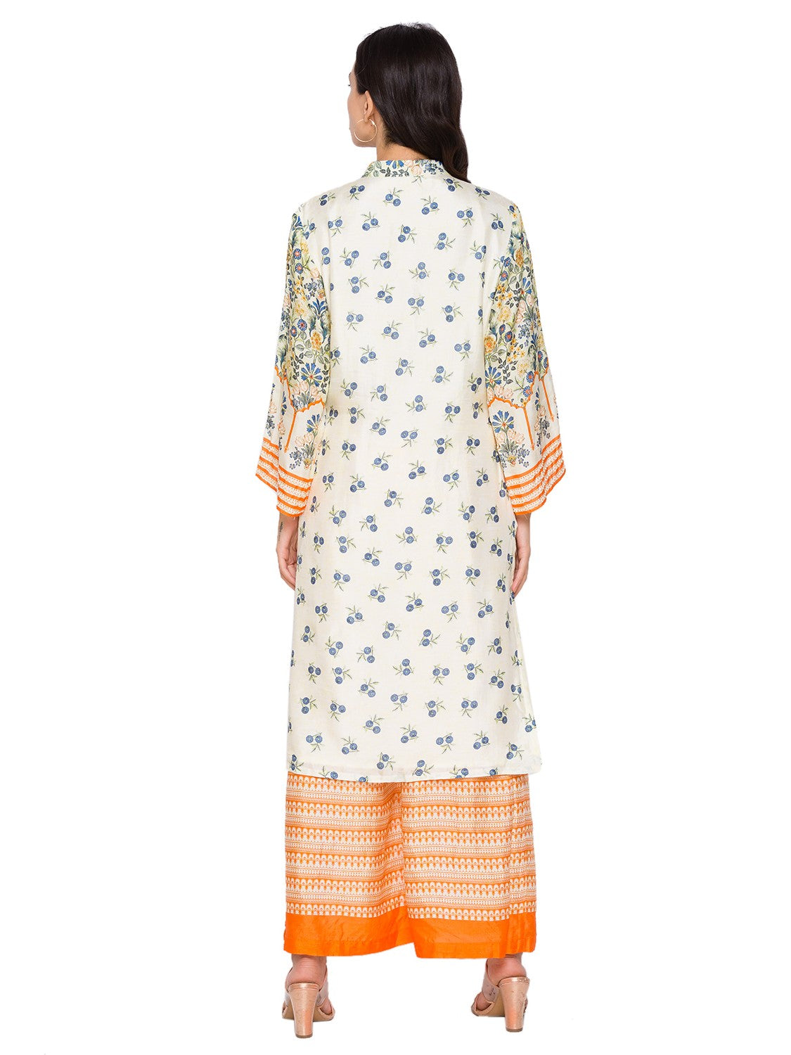 sougat paul Printed kurta with palazzo pants yellow online shopping melange singapore indian fusion festive designer wear