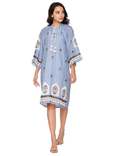 sougat paul Powder Blue Printed Short Dress western online shopping melange singapore indian designer wear