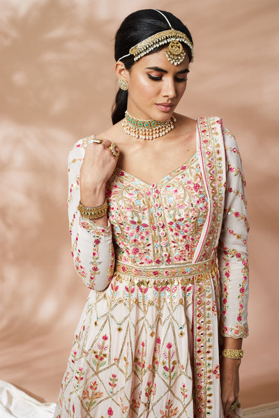 tamanna punjabi kapoor Light Pink Anarkali festive Indian designer wear online shopping melange singapore