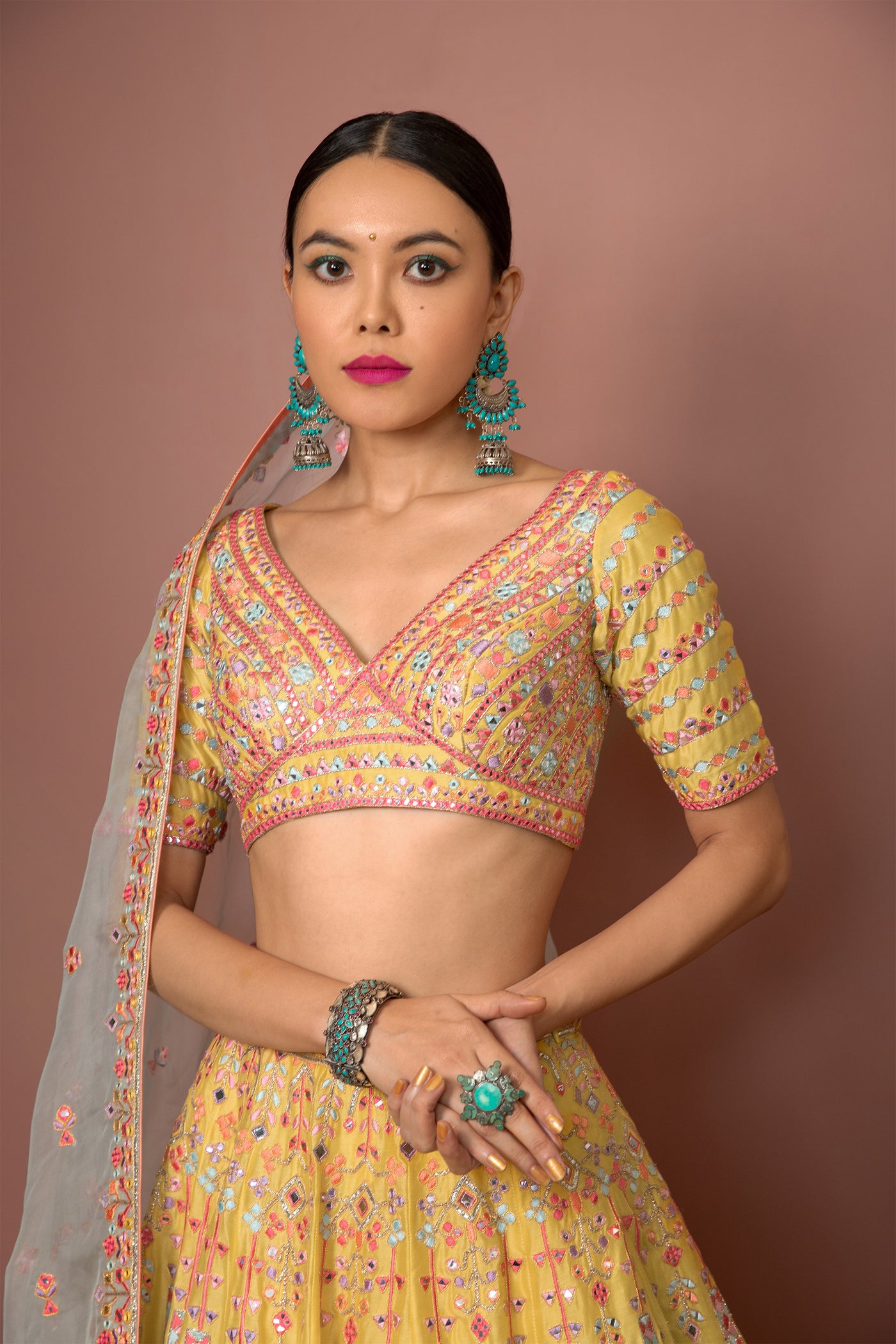 tamanna punjabi kapoor Mango Yellow Lehenga Set festive Indian designer wear online shopping melange singapore