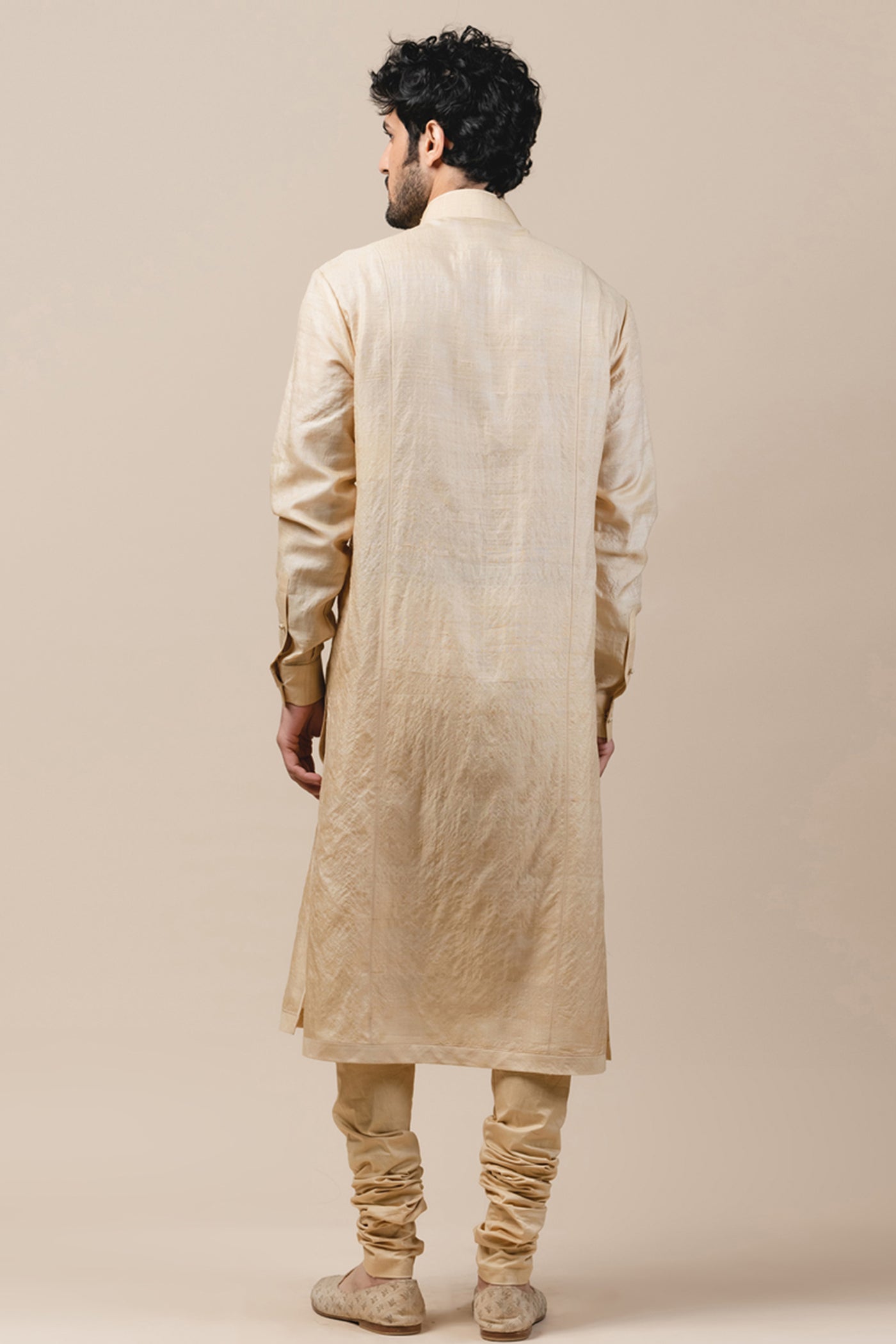 tarun tahiliani menswear Classic Gold Silk Kurta online shopping melange singapore indian designer wear groom wedding