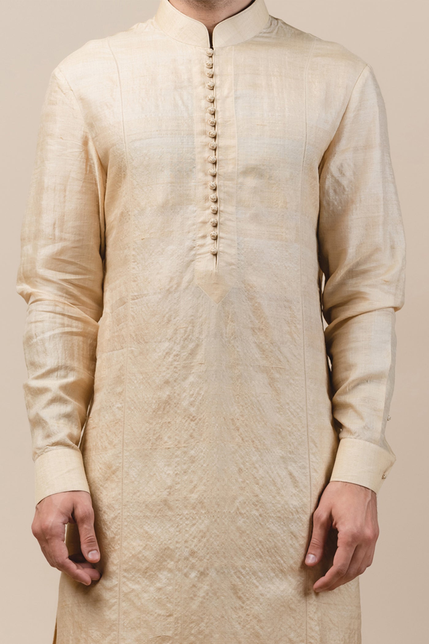 tarun tahiliani menswear Classic Gold Silk Kurta online shopping melange singapore indian designer wear groom wedding