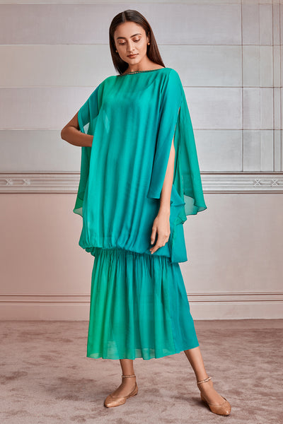 Tarun Tahiliani Green Kaftan With Brocade Border online shopping melange singapore indian designer fusion wear
