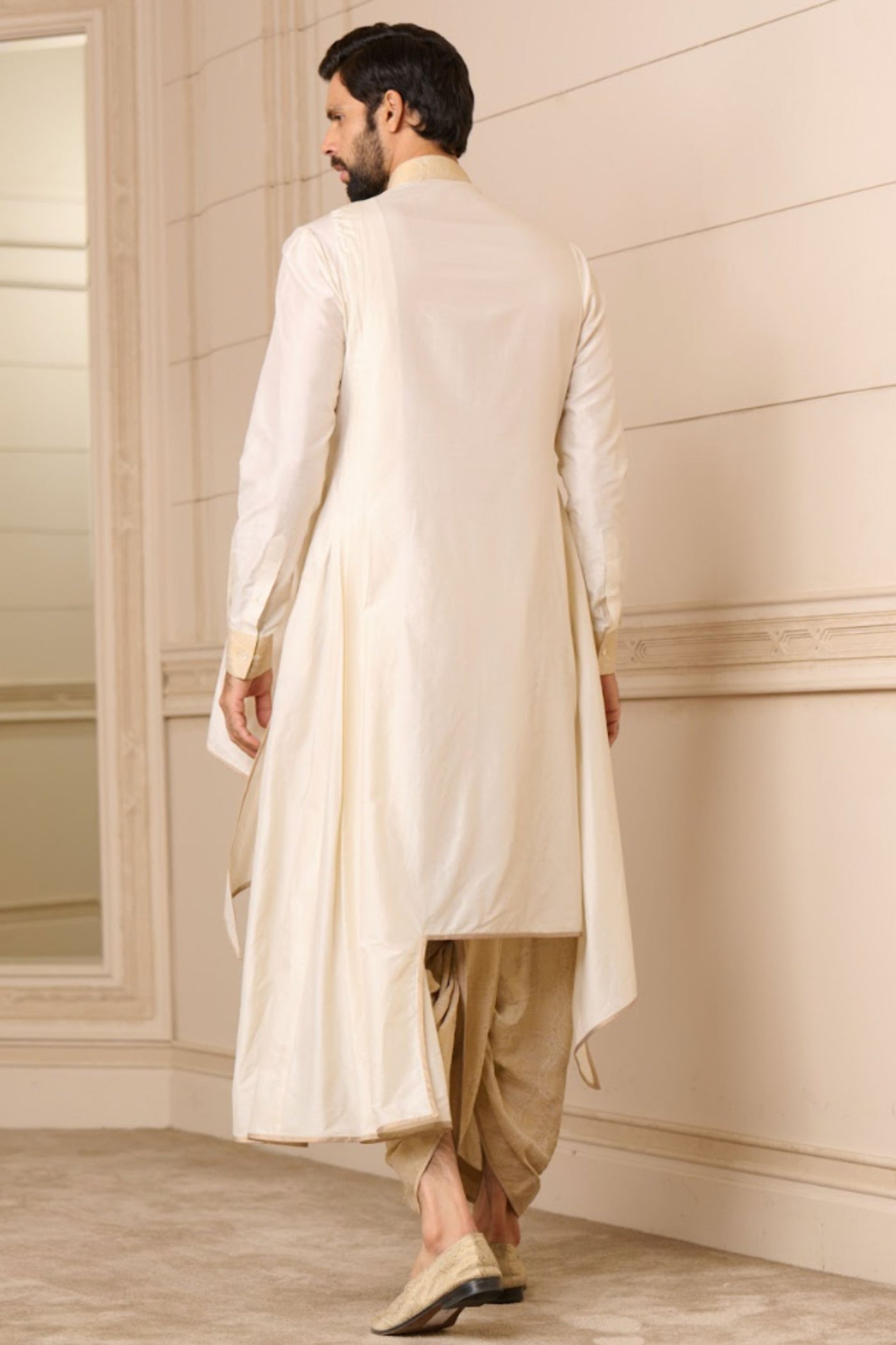 Tarun Tahiliani Kurta Dhoti Light Gold indian designer wear online shopping melange singapore