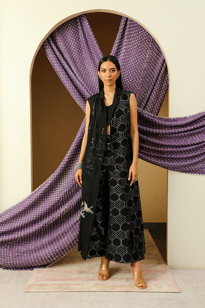 twenty nine mirrorwork bell bottoms black fusion indian designer wear online shopping melange singapore