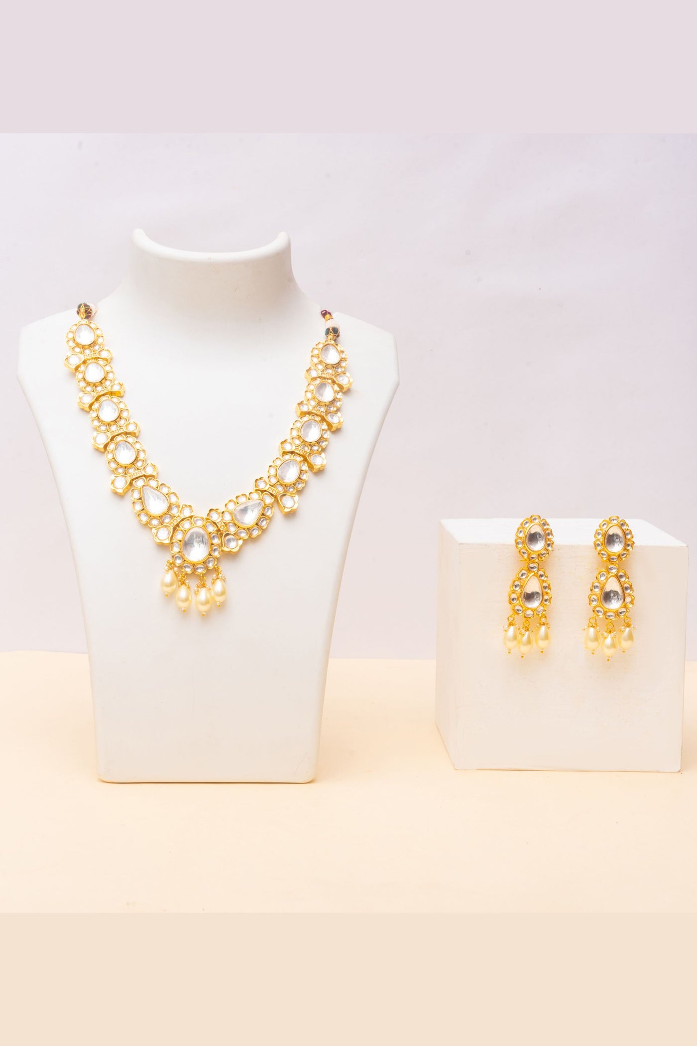 Kundan Set with Kundan Stone fashion jewellery online shopping melange singapore indian designer wear